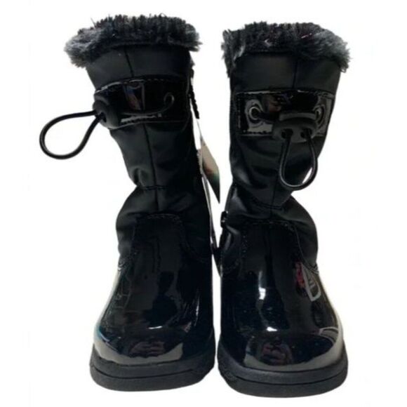 totes Kids Black Rain & Snow Boots with Heart Accents - Picture 4 of 9
